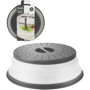 Microwave Splatter Cover for Food Medium Charcoal Collapsible & Vented Guard Lid